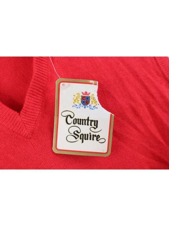 Deadstock Vintage 70s Womens Medium Blank Soft Knit V-Neck Sweater Vest Red - Picture 4 of 11